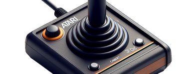 Bing Chat Dall-E3 Atari Joystick with a Red Button