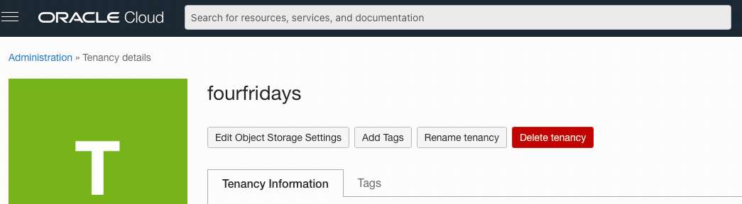 Oracle Cloud Infrastructure Delete Tenancy