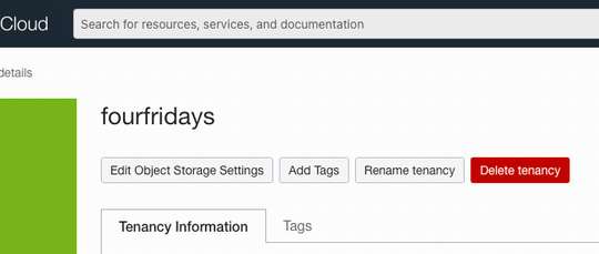 Oracle Cloud Infrastructure Delete Tenancy